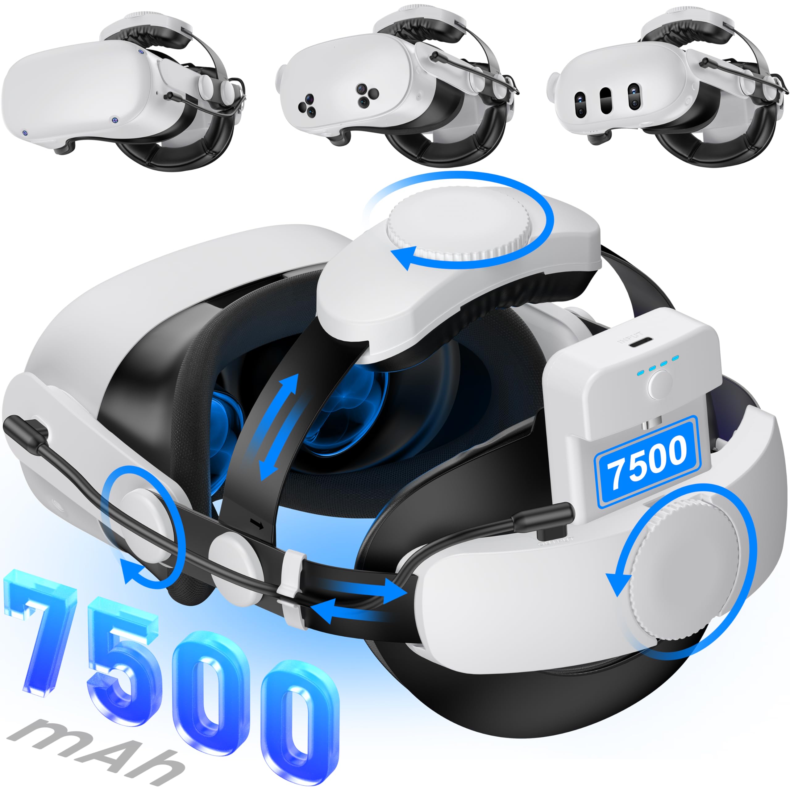 Amazon.com: Kawaye for Meta Quest 3S/3/2 Head Strap with 7500mAh